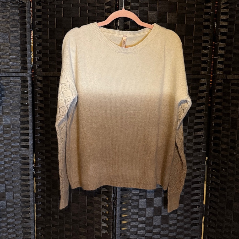 Jardin by Macris Brown Ombré Long Sleeve Sweater One Size
